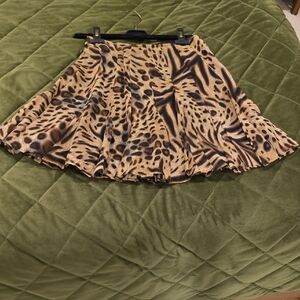 Chic Animal Print Skater Skirt